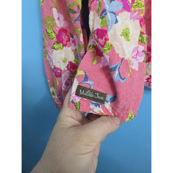 Matilda Jane Girls Size 12 Always Blooming Floral Pink Blouse Long Sleeve - Picture 6 of 7